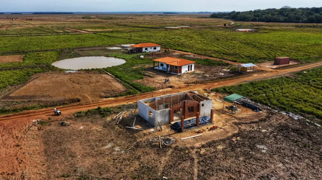 Aerial view construction site