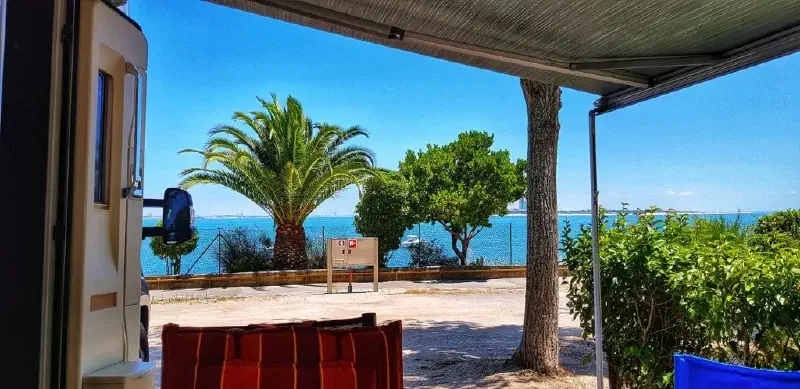 View directly onto the sea